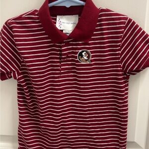 Kids Striped Maroon Polo Shirt